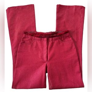 Vintage Paola Frani Red Fur Pants Italian Y2K